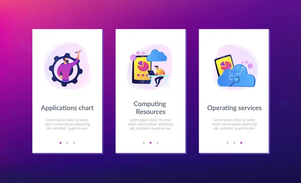 Vorlage für die Cloud-Management-App. — Stockvektor