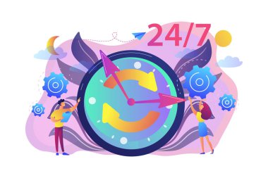 24 7 hizmet kavramı vektör çizim için.