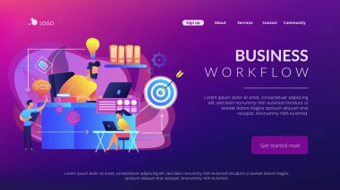 Çalışma akışı konsepti iniş sayfası.