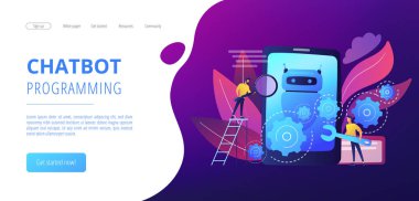 Chatbot uygulaması geliştirme konsepti iniş sayfası.