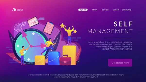 Concept de gestion du temps page de destination . — Image vectorielle