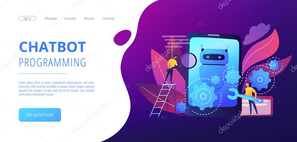 Chatbot app developmentconcept landing page.