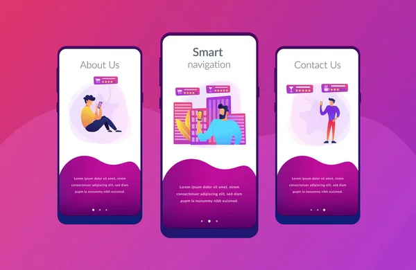 Intelligente Dienste in der Smart City App-Schnittstelle. — Stockvektor