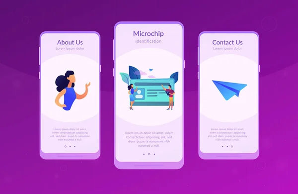 Smartcards för skolor app gränssnittet mall. — Stock vektor