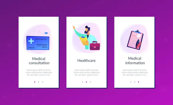 Modelo de interface de aplicativo de cartão inteligente de saúde . — Vetor de Stock
