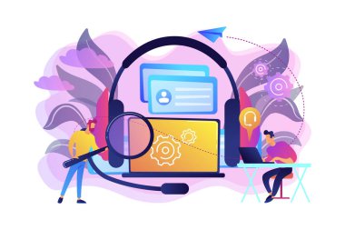 Müşteri Self-Servis kavramı vektör çizim.