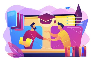 Çevrimiçi öğretmen kavramı vektör çizim.