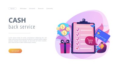 Nakit geri konsept iniş sayfası.