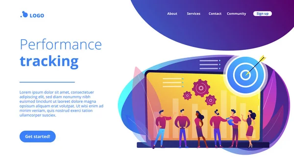 Performance management concept landingspagina. — Stockvector