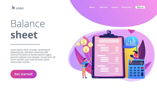 Declaración de ingresos concepto landing page . — Vector de stock