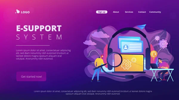 Klant self-service concept landing page. — Stockvector