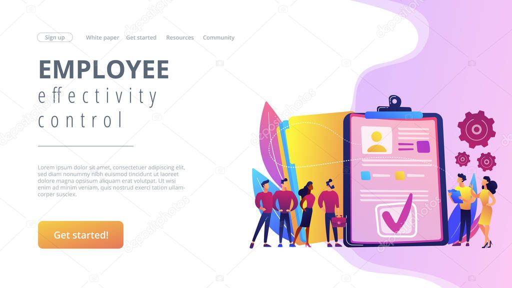 HR software concept landing page.