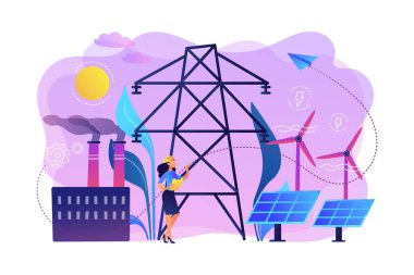Alternatif enerji kavramı vektör çizim.
