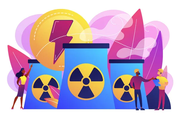 Nucleaire energie concept vectorillustratie. — Stockvector