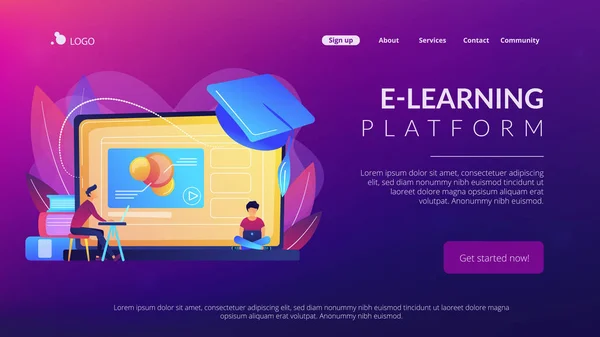 Piattaforma didattica online concetto landing page . — Vettoriale Stock