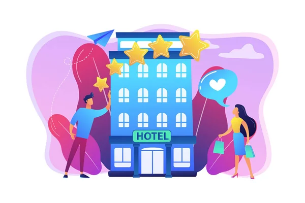 Boutique Hotel Konzept Vektor Illustration. — Stockvektor