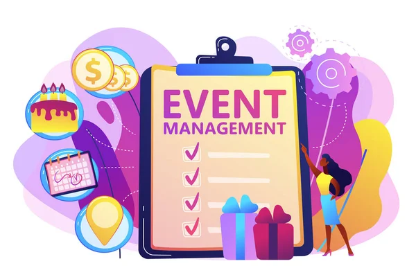 Event management concept vector illustration. — Stock Vector
