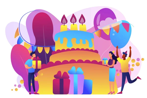 Birthday party concept vector illustration. — Stock Vector