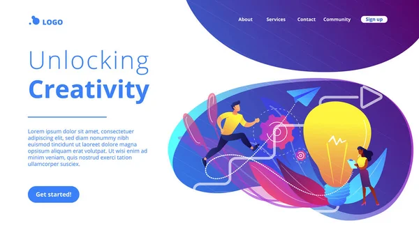 Creatieve inspiratie concept landing page. — Stockvector