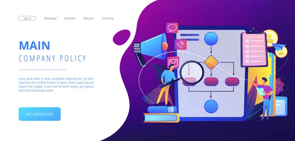 Business Rule Konzept Landing Page. — Stockvektor