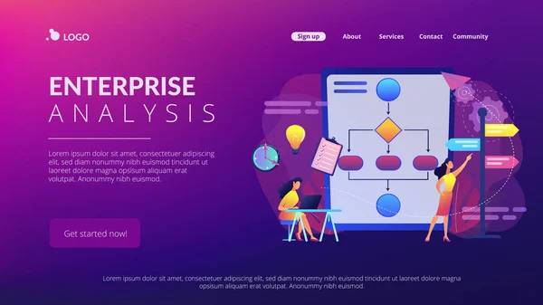 Entscheidungs-Management-Konzept Landing Page. — Stockvektor