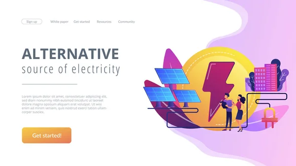 Conceito de energia solar landing page . —  Vetores de Stock