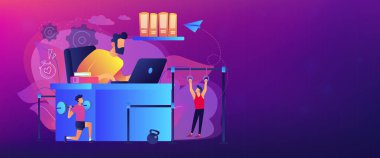 Fitness odaklı çalışma alanı kavramı banner başlığı.