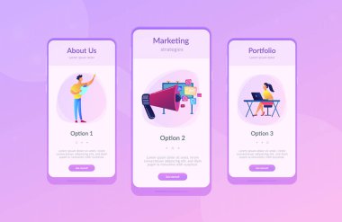 Pazarlama uygulaması arayüzü şablonu.