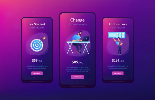 Geschäftsrichtung App-Schnittstelle Vorlage. — Stockvektor
