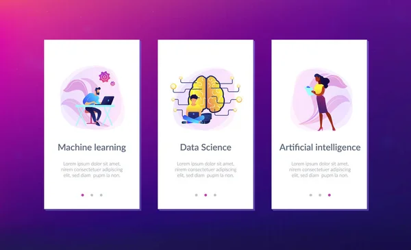 Artificiell intelligens app gränssnittet mall. — Stock vektor