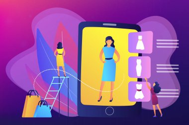 Sanal oda kavramı vektör çizim uygun.