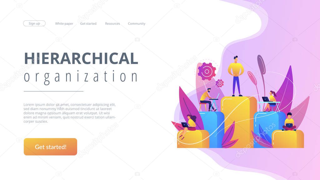 Business hierarchy concept landing page.