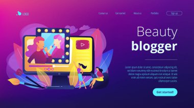 Güzellik blogcusu konsepti iniş sayfası.