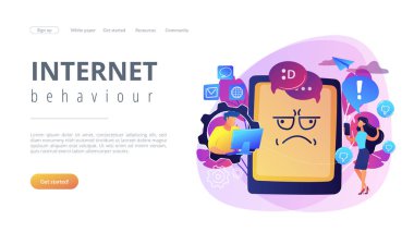 İnternet trolleme konsepti iniş sayfası.