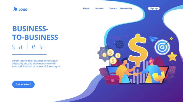 Business-to-business concept landing page. — Διανυσματικό Αρχείο