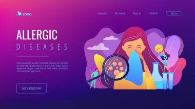 Alerjik hastalıklar konsepti iniş sayfası.