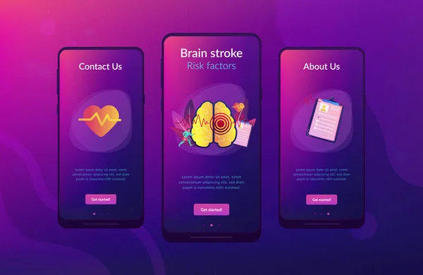 Πρότυπο διασύνδεσης app εγκεφαλικό επεισόδιο. — Διανυσματικό Αρχείο