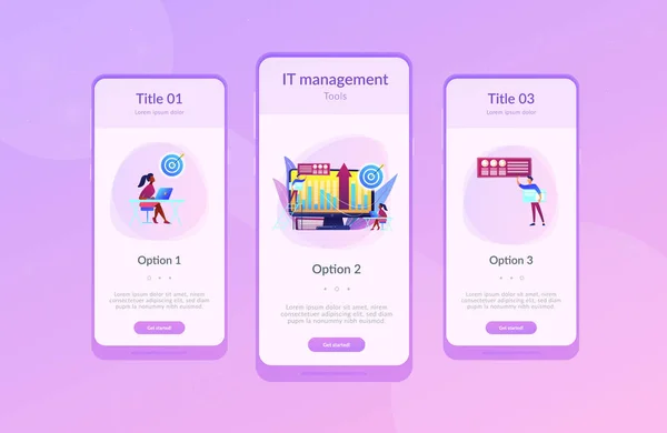 Business Intelligence app interface template. — Stockový vektor