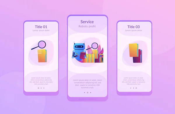 Robotic process automation app interface template. — Stok Vektör