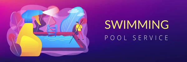 Pool and outdoor cleaning concept banner header. — Διανυσματικό Αρχείο