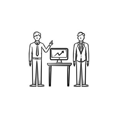 Strateji danışmanlık el çizilmiş kroki simgesi.