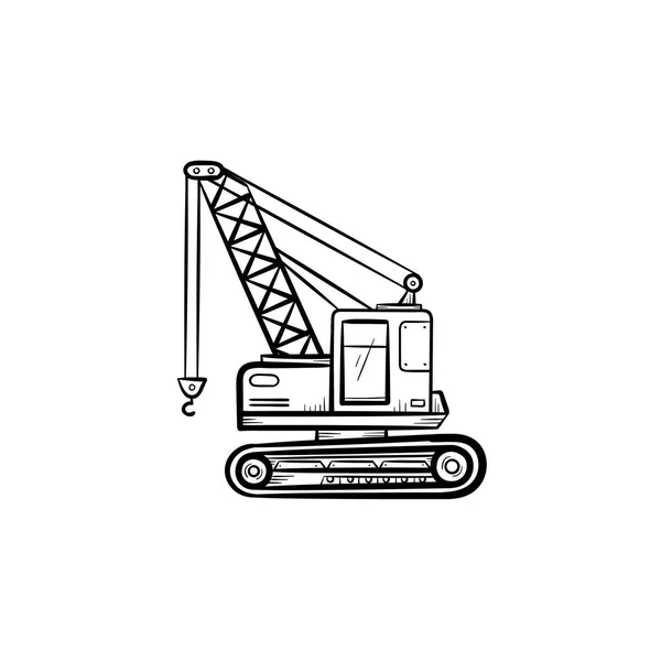 Grue de levage dessinée à la main icône croquis . — Image vectorielle