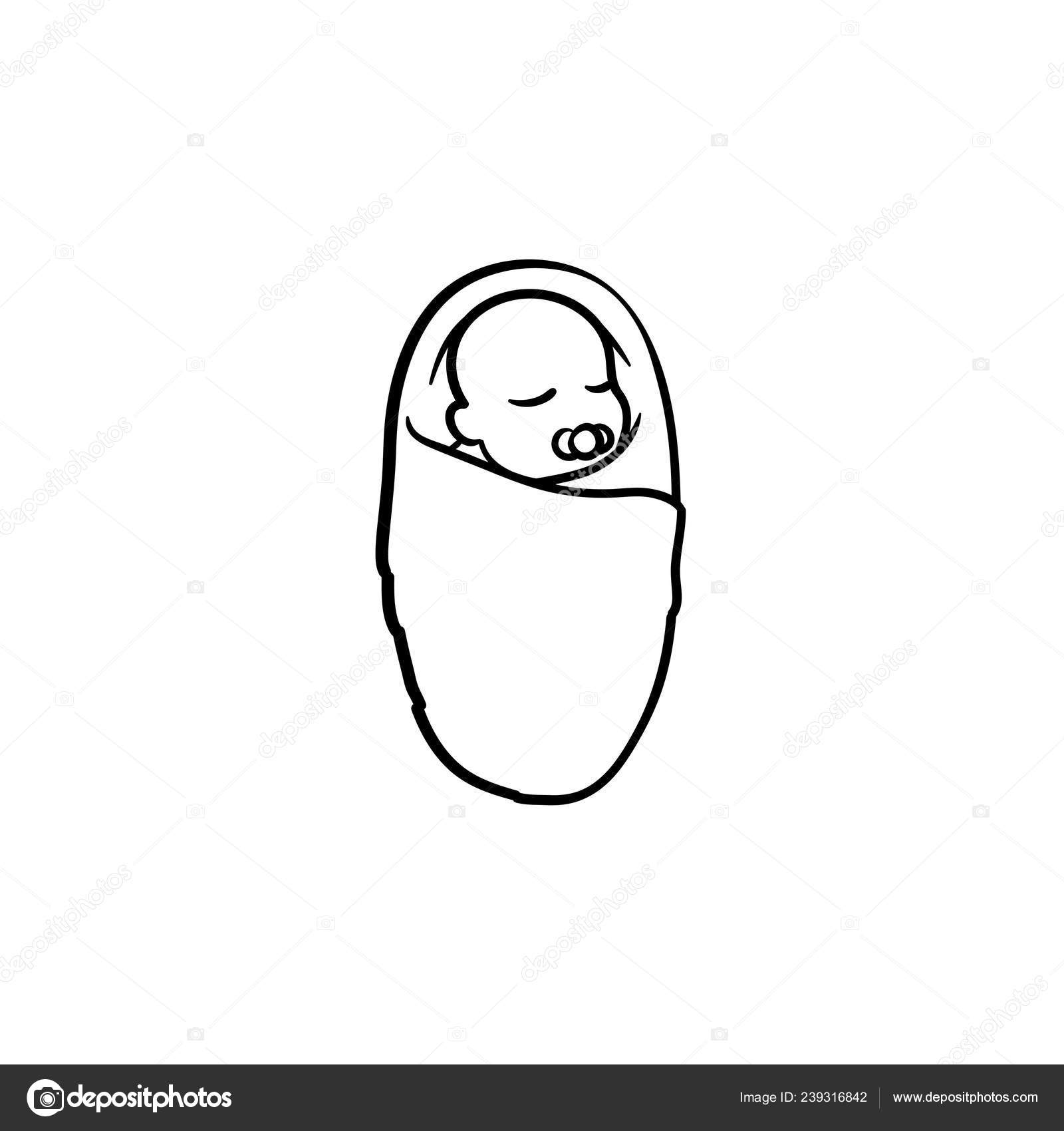 Newborn baby icon in thin line art. 24886324 Vector Art at Vecteezy