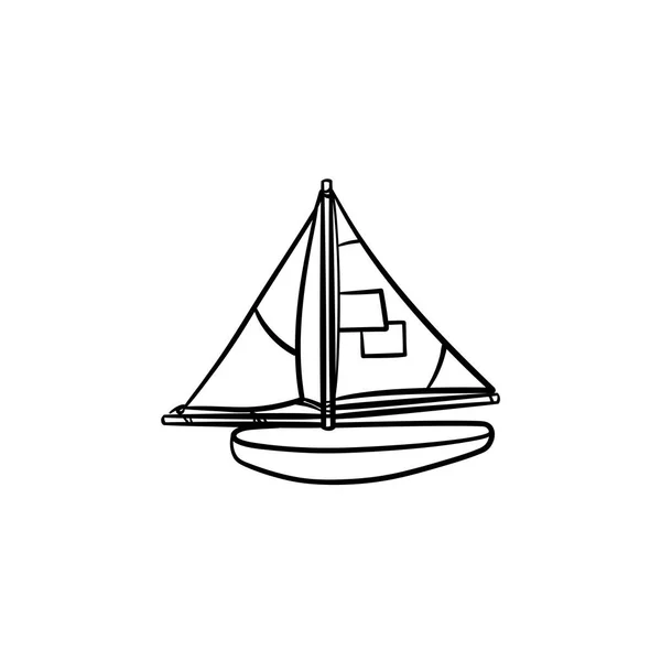 Игрушечная модель иконки корабля, нарисованной вручную . — стоковый вектор
