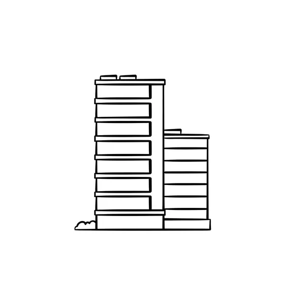 Office Center Hand Getrokken Schets Doodle Pictogram Centrum Van Stad — Stockvector