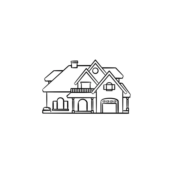 Casa privada mão desenhada esboço doodle ícone . —  Vetores de Stock