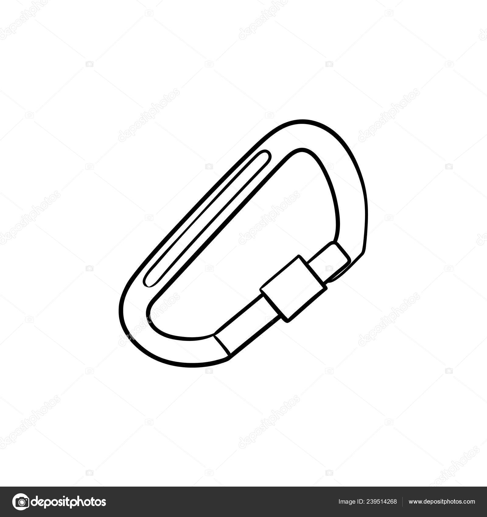 Vector Climbing Carabiners Climbing Carabiner Hand Drawn Outline