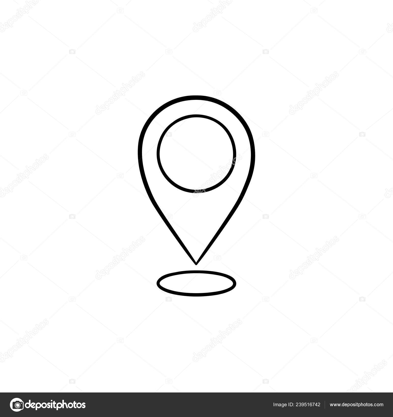 Map pointer hand drawn outline doodle Stock Vector by