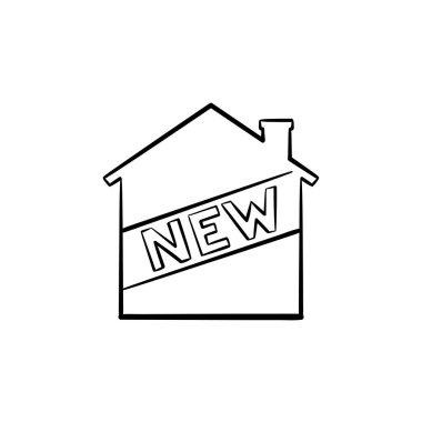 Yeni ev el çizilmiş anahat simgesini doodle.