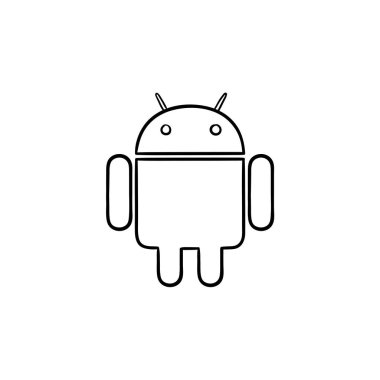 Telefon robot elle çizilmiş anahat simgesini doodle.